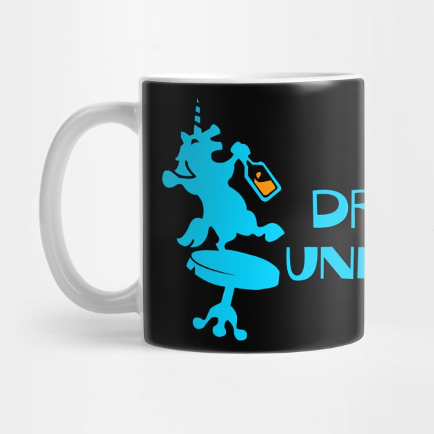 Drunk Party Unicorn Dancing On Top Of Stool Drinking Beer by StreetDesigns